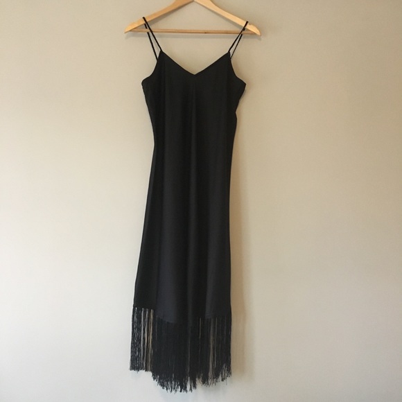fringe slip dress